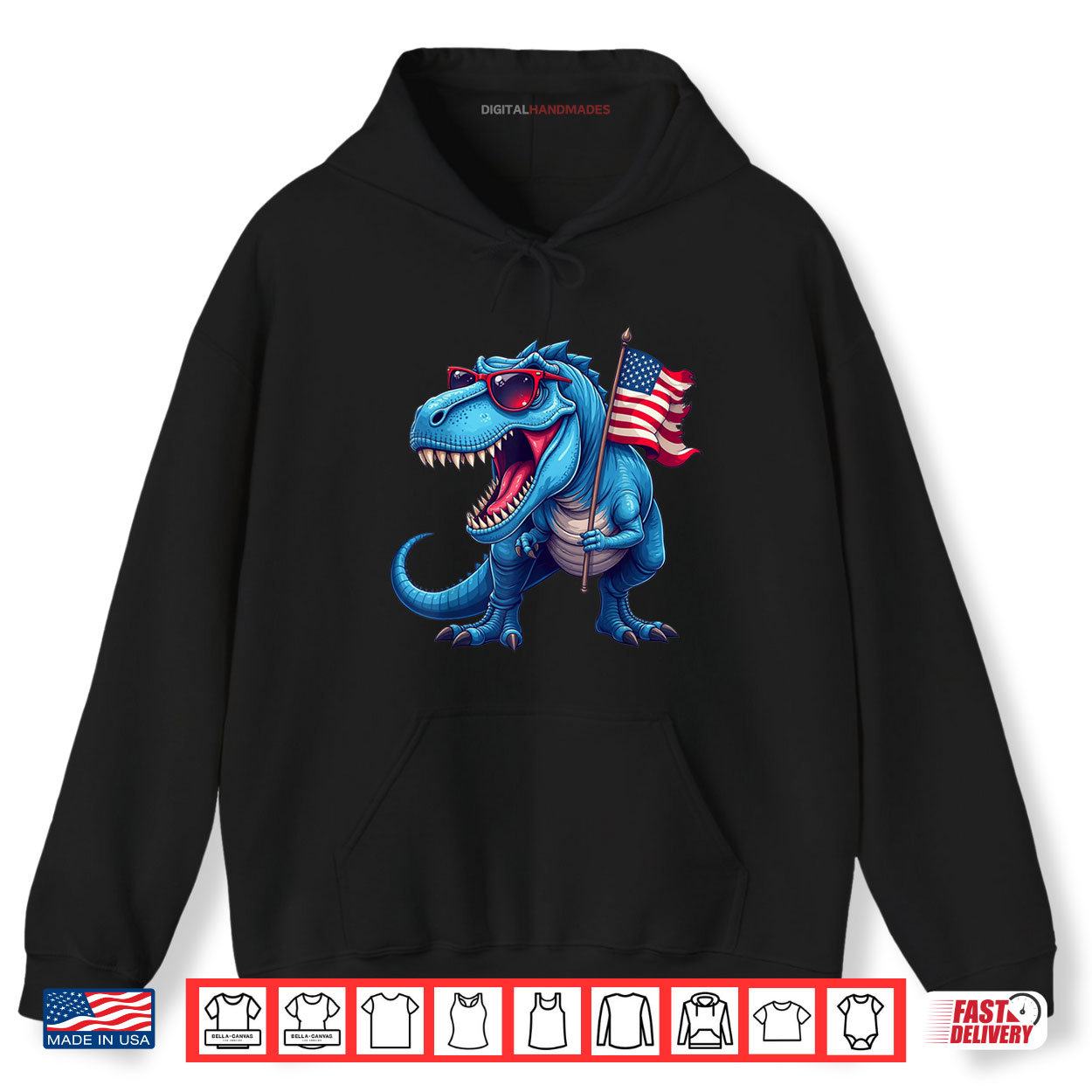Dinosaur Holding A Usa Flag 4th Of July Shirt 2 Hoodie Dinosaur Holding A Usa Flag 4th Of July Shirt digitalhandmades