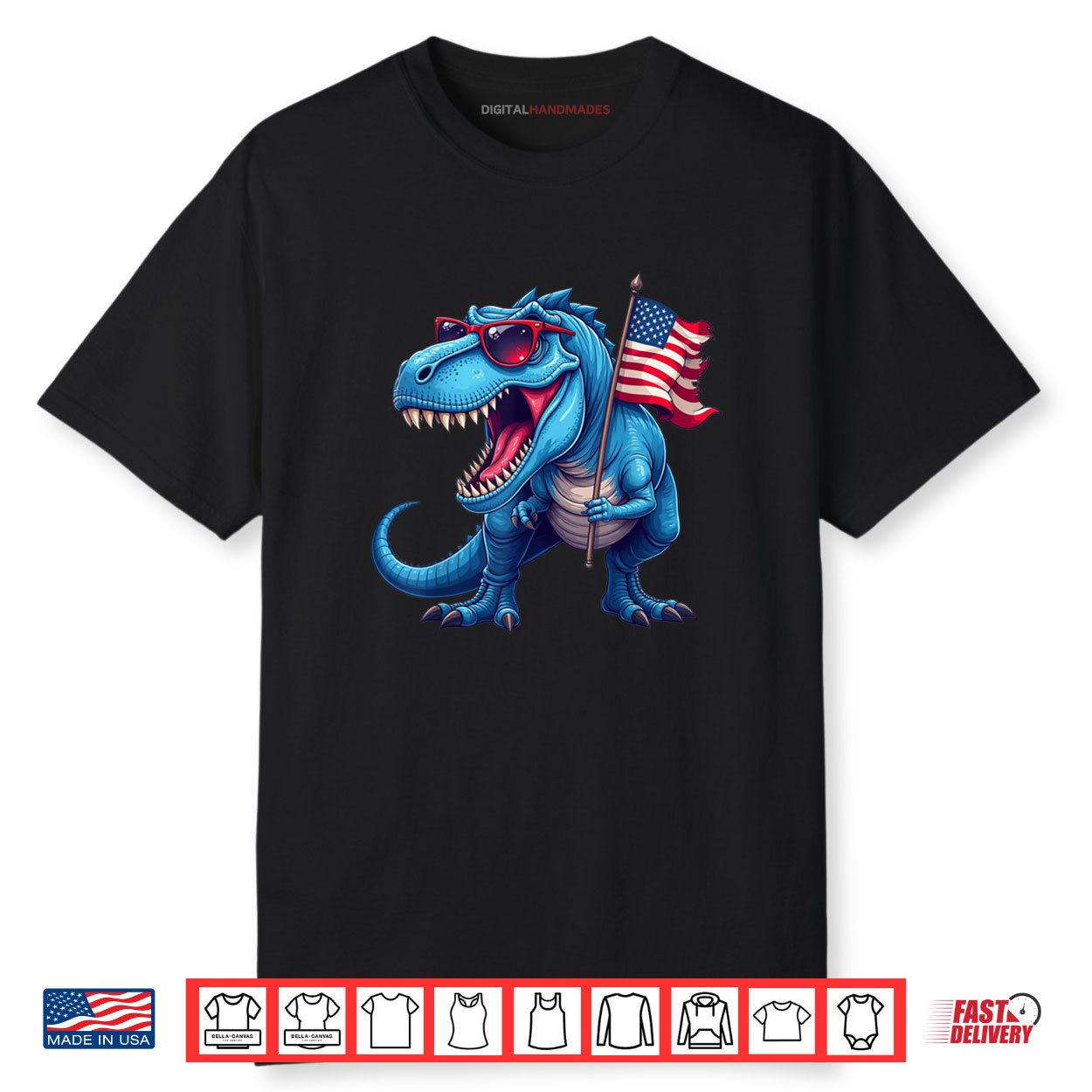 Dinosaur Holding A Usa Flag 4th Of July Shirt Dinosaur Holding A Usa Flag 4th Of July Shirt