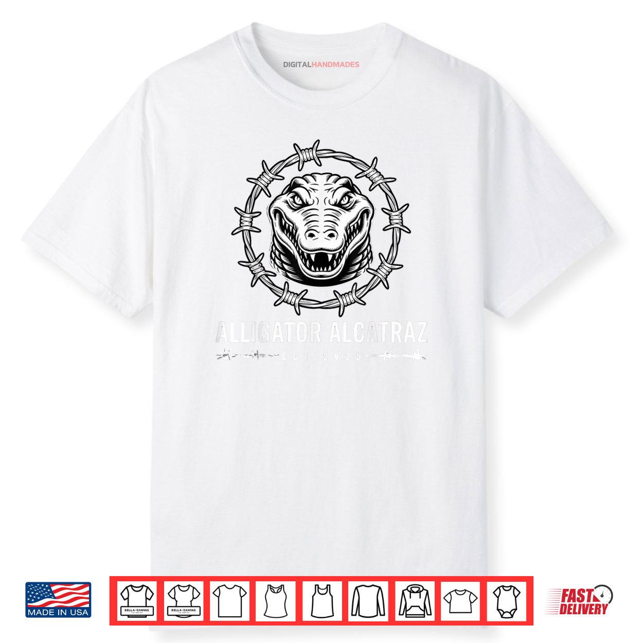 Alligator Alcatraz Drawing Shirt