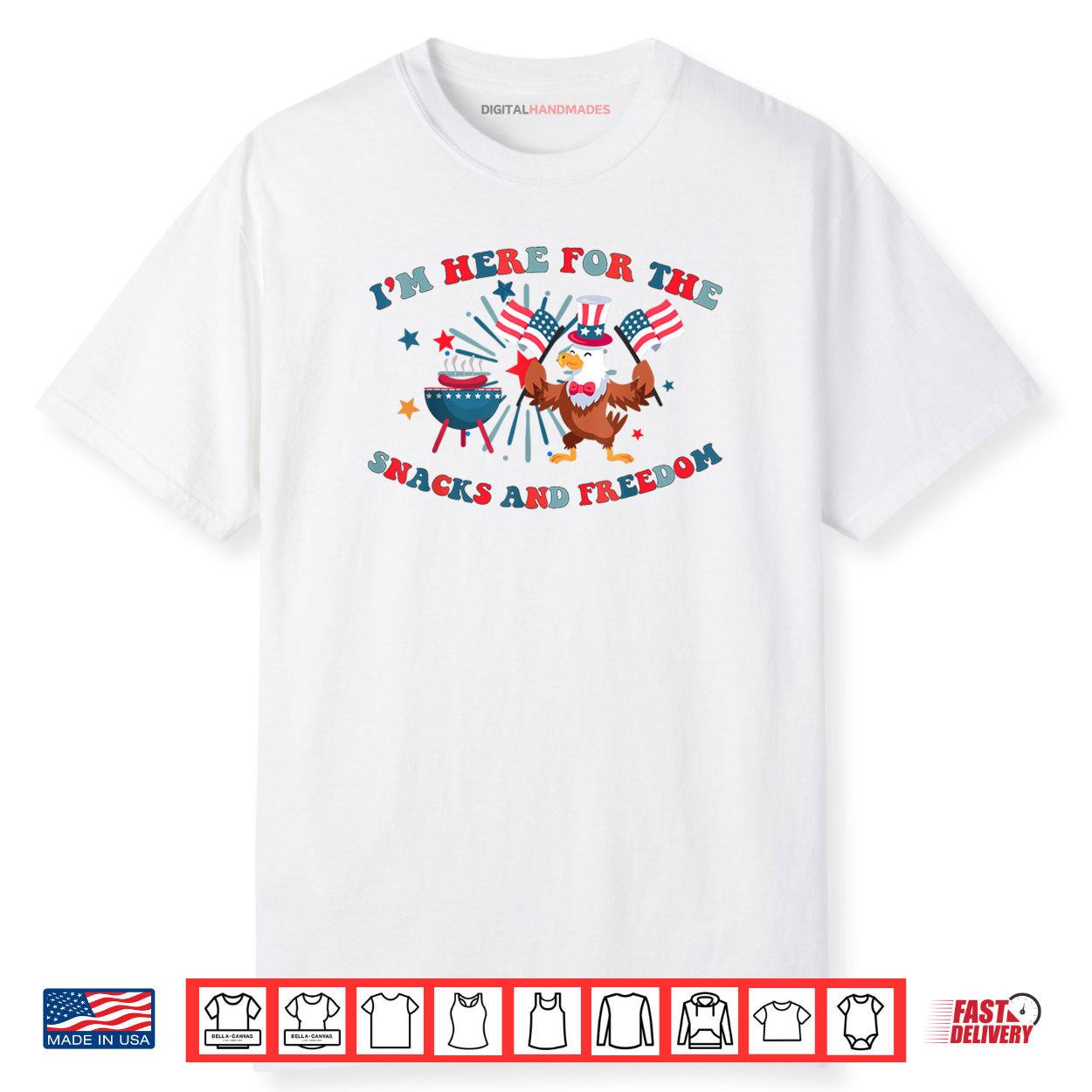 Retro I’m Here For The Snacks And Freedom 4th Of July Shirt Retro I’m Here For The Snacks And Freedom 4th Of July Shirt