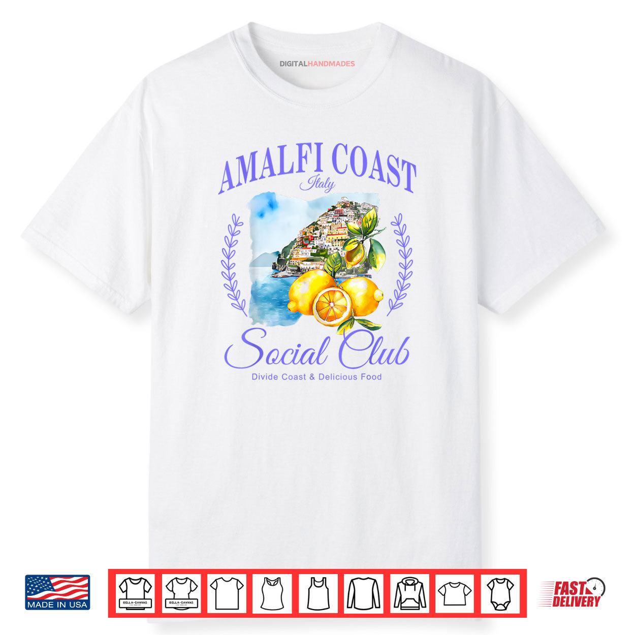 Amalfi Coast Italian Lemons Positano Town Vintage Aesthetic Shirt