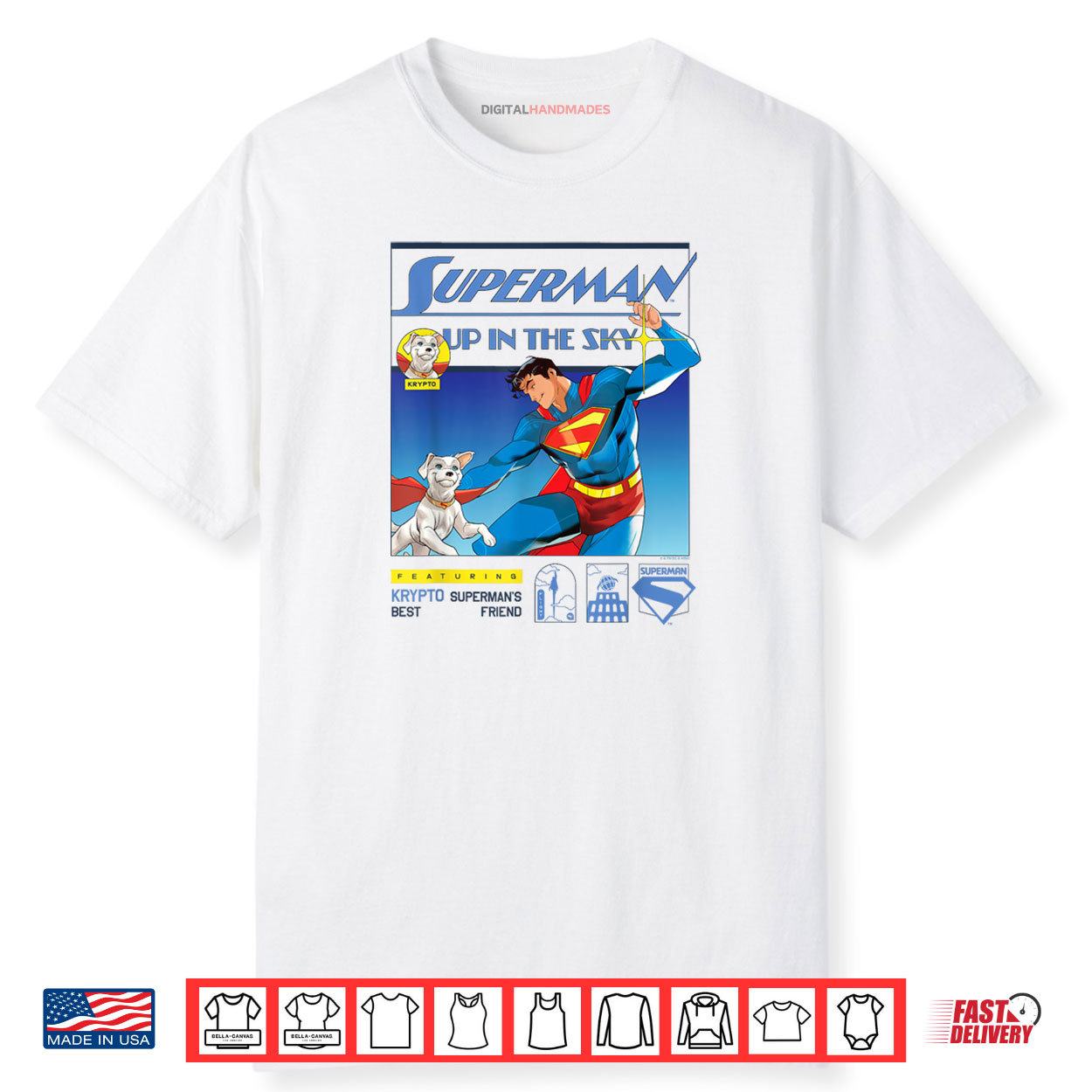 Superman (2025) Up In The Sky Featuring Krypto Poster Shirt Superman (2025) Up In The Sky Featuring Krypto Poster Shirt