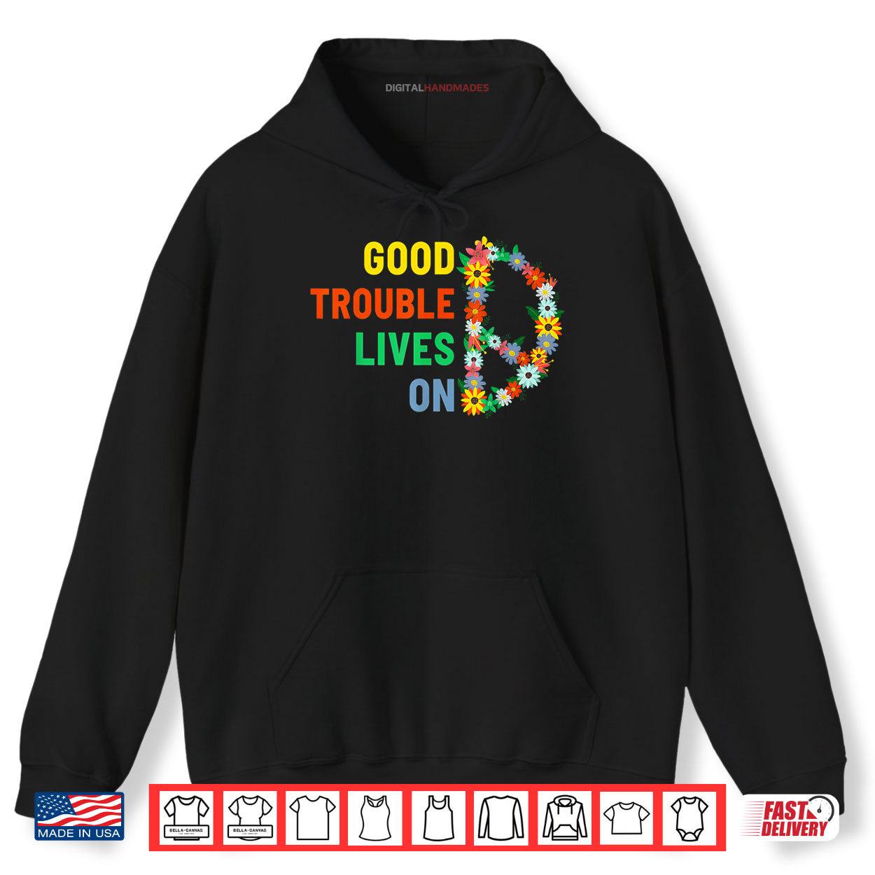 Good Necessary Trouble Lives On Floral Shirt 2 Hoodie Good Necessary Trouble Lives On Floral Shirt digitalhandmades