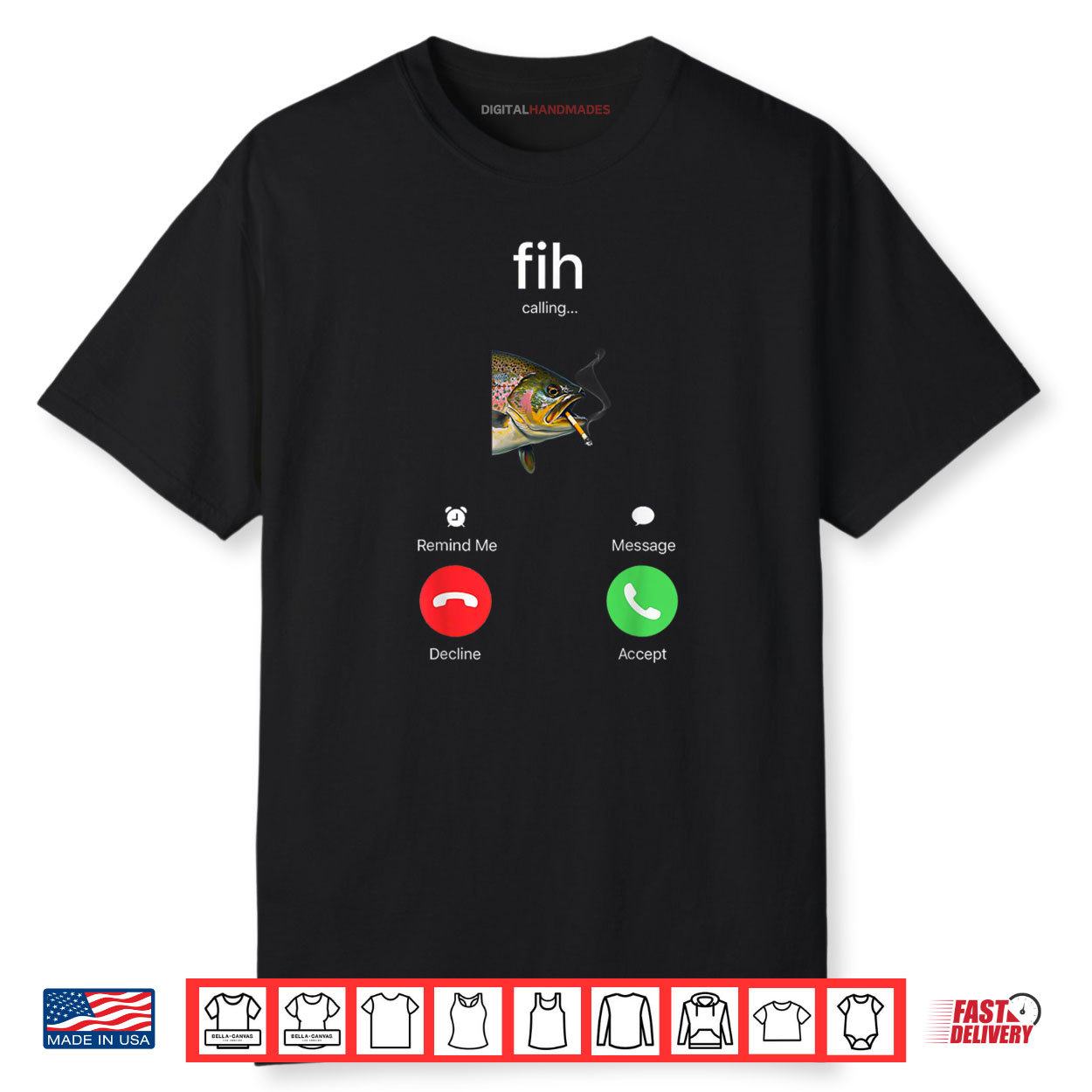 Fih Calling Accept Decline Funny Fishing Meme Trout Fishing Shirt