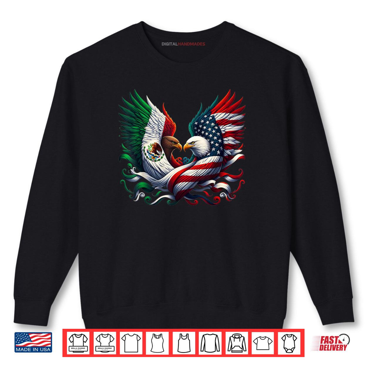 America Mexico Flag Vintage Mexican Roots American Shirt 1 Sweatshirt America Mexico Flag Vintage Mexican Roots American Shirt digitalhandmades