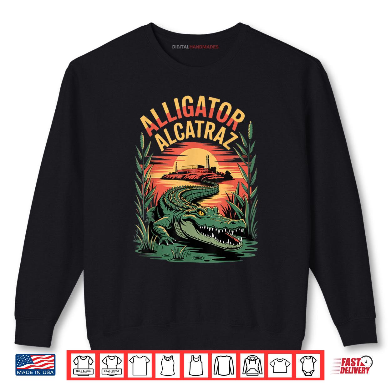 Alligator Alcatraz Retro Art Shirt 1 Sweatshirt Alligator Alcatraz Retro Art Shirt digitalhandmades