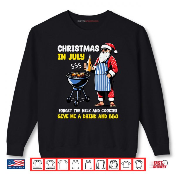 Sweatshirt Santa BBQ Christmas in July Funny Cookout Summer Humor Shirt