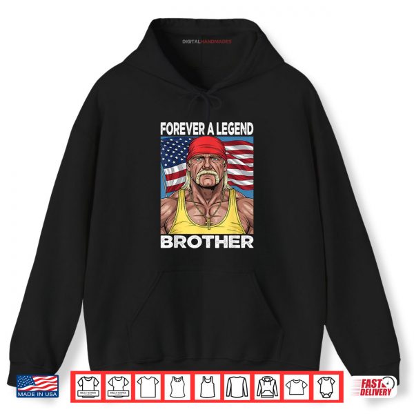 Hoodie Forever a Legend Brother Retro Vintage American Flag Shirt
