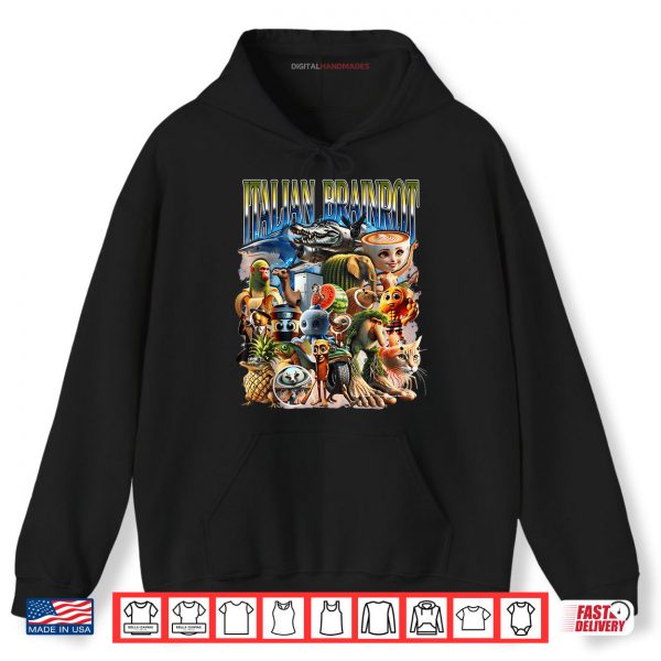 Hoodie Types of Italian Brainrot Meme Character Hand Drawn Shirt