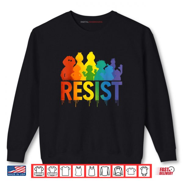 Sweatshirt Save P.B.S Resist Rainbow Character Colours Graphic Costume Shirt