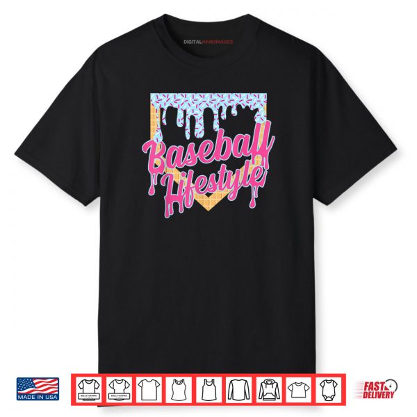 Baseball Lifestyle Home Plate Ice Cream Drip Shirt