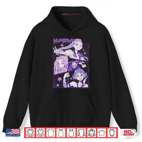Hoodie Huntrix Cute Vintage Animated Panels Shirt