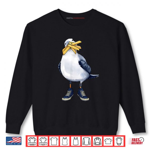 Sweatshirt Seagull With Fries And Sneakers Fun Shirt