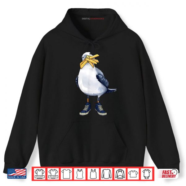 Hoodie Seagull With Fries And Sneakers Fun Shirt