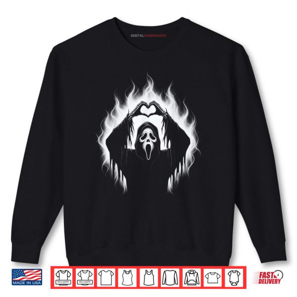 Sweatshirt Halloween Scary Face Horror Creepy Ghost Heart Hands Spooky Shirt