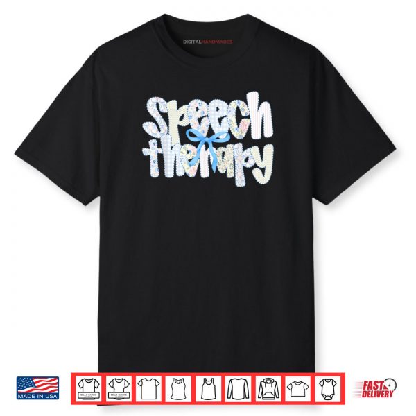 Speech Therapist Floral Coquette Bow SLP Speech Therapy Shirt