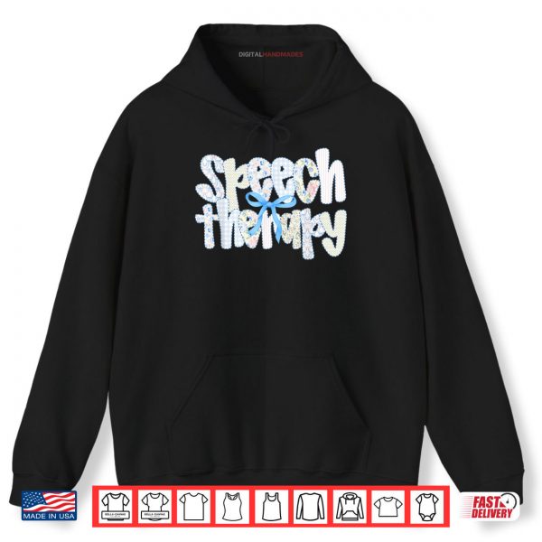 Hoodie Speech Therapist Floral Coquette Bow SLP Speech Therapy Shirt