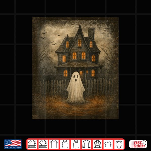 Design Ghost Boo Haunted House Halloween Costumes Shirt