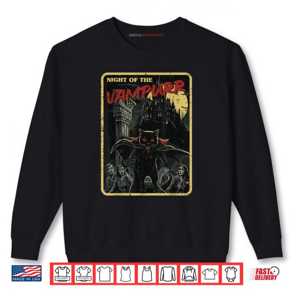 Sweatshirt Halloween Cat Night of Vampurr Vampire Costume Shirt