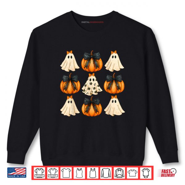 Sweatshirt Halloween Coquette Bow Pumpkin Ghost Spooky Boo Shirt