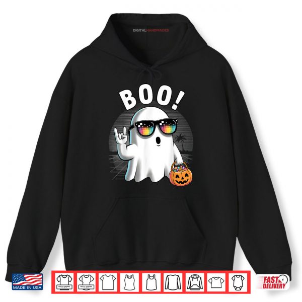 Hoodie Rock Ghost Retro Halloween Pumpkin Shirt