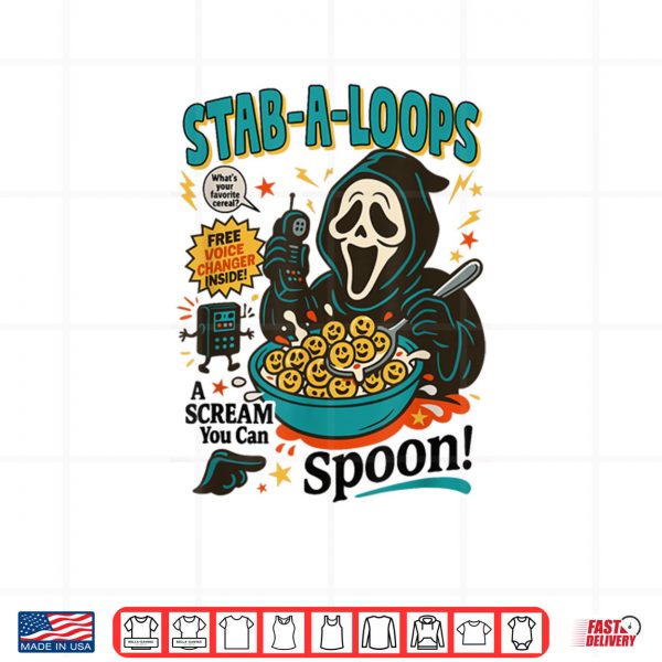 Design Stab A Loops Horror Cereal Box Halloween Killer Breakfast Shirt