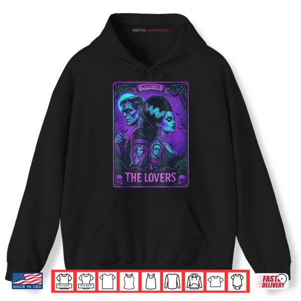 Hoodie The Monster Frankenstein And Bride The Lovers Tarot Card Shirt