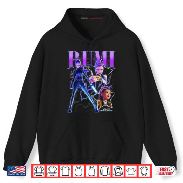 Hoodie Rumi Showcase Retro Neon Poster KPop Demon Hunter Shirt
