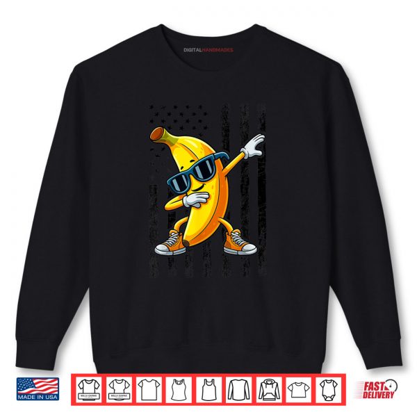 Sweatshirt Dabbing Banana Vintage American Flag Shirt