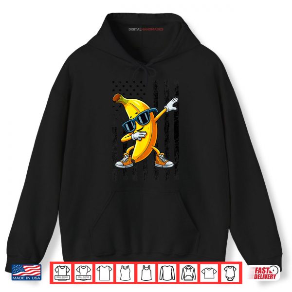 Hoodie Dabbing Banana Vintage American Flag Shirt