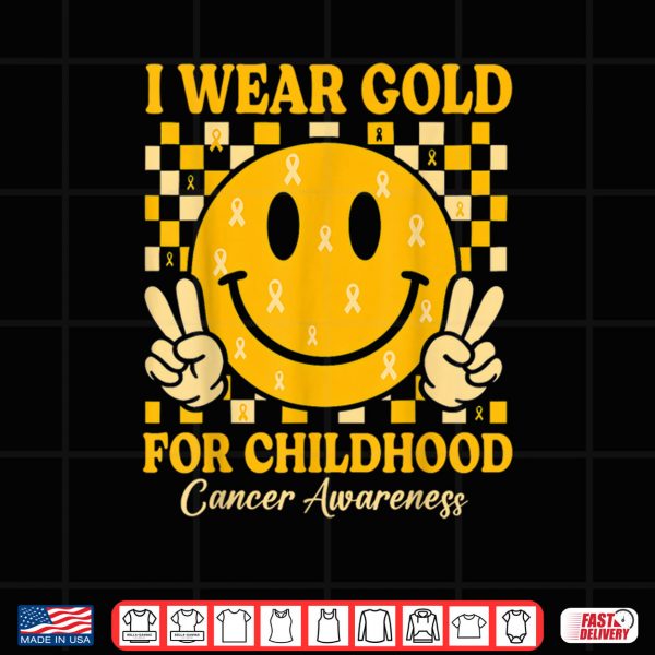 Design I Wear Gold for Childhood Cancer Awareness Gold Ribbon Shirt