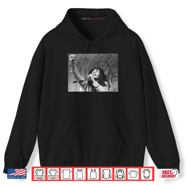 Hoodie Bob Marley Singing Live in Massachusetts by Michael Grecco Shirt