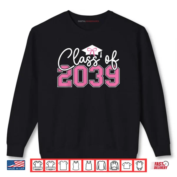 Sweatshirt Class of 2039 Grow with Me 2039 Graduation Pink Bow Shirt