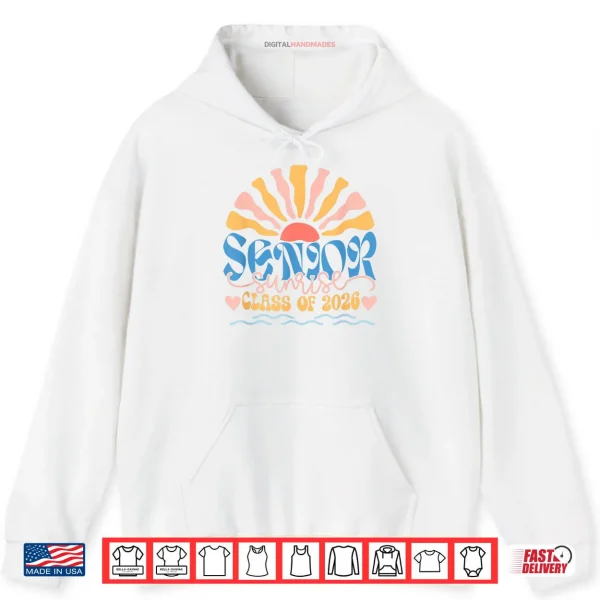 Hoodie Senior Sunrise 2026 Boho Colorful High School Jenior Retro Shirt