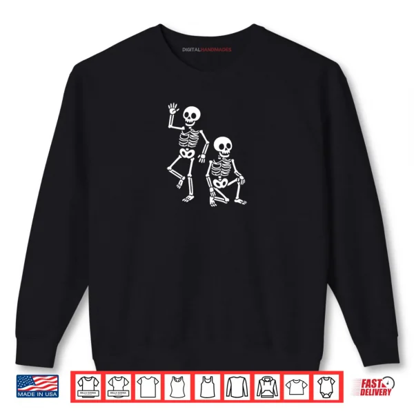 Sweatshirt Subtle Party Skeletons Halloween Classic Funny Spooky Shirt