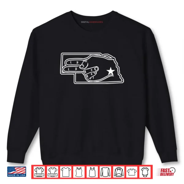 Sweatshirt Nebraska Cornhuskers Go Big Red Hand Sign Shirt