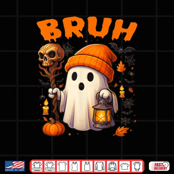 Design Bruh Ghost Halloween Cute Ghost Trick Or Treat Candy Shirt