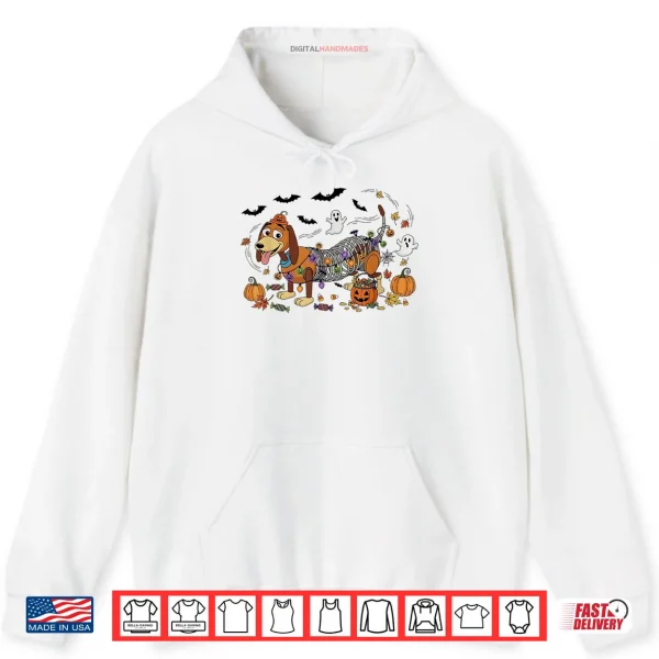 Hoodie Halloween Slinky Dachshund Skeleton Dog Shirt Trick or Treat Shirt