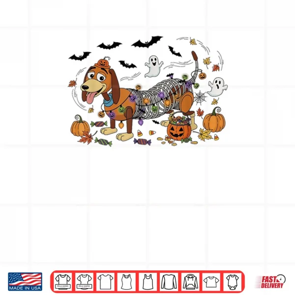 Design Halloween Slinky Dachshund Skeleton Dog Shirt Trick or Treat Shirt