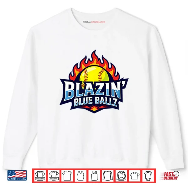 Sweatshirt Blazin Blue Ballz Softball Shirt