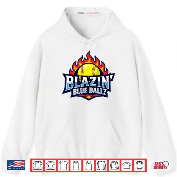 Hoodie Blazin Blue Ballz Softball Shirt