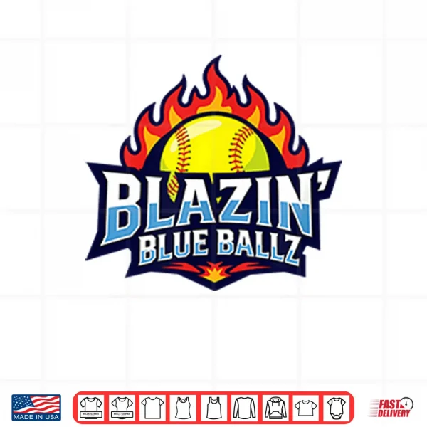 Design Blazin Blue Ballz Softball Shirt