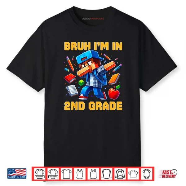 Bruh I’m in 2nd Grade Dabbing Boys Kids Gamer Back To School Shirt