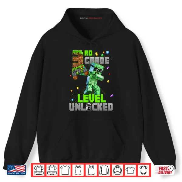 Hoodie Controller 3rd Grade Level Unlocked Back to School Kids Boys Shirt