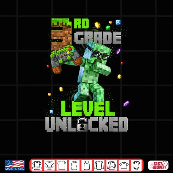 Design Controller 3rd Grade Level Unlocked Back to School Kids Boys Shirt