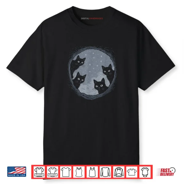 Black Cat Kitten Starring Cat Shirt
