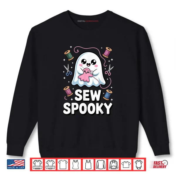 Sweatshirt Sew Spooky Cute Girly Ghost Sewing Halloween Shirt