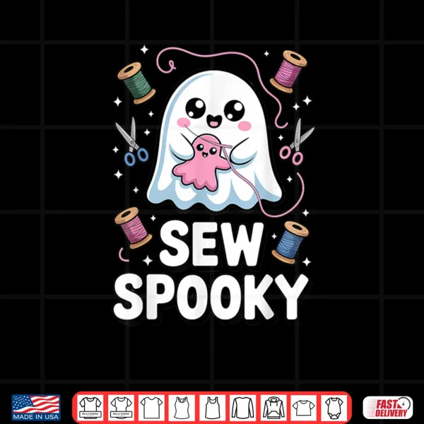 Design Sew Spooky Cute Girly Ghost Sewing Halloween Shirt