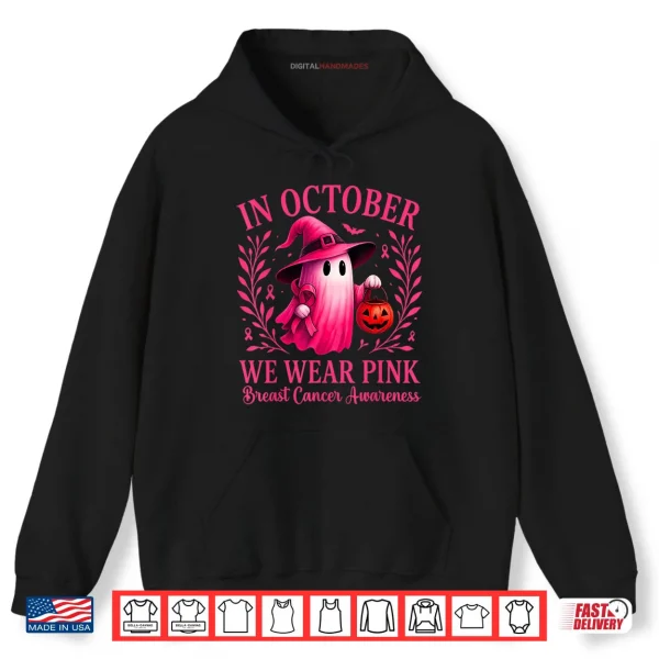 Hoodie Breast Cancer Halloween in October We Wear Pink Shirt