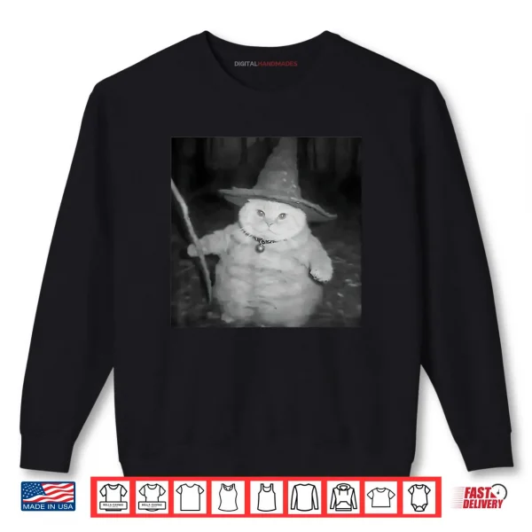 Sweatshirt Wizard Cat Weird Halloween Cat Meme Shirt